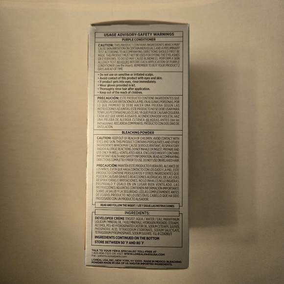 L'Oreal Feria Hair Color Advanced Lightening System Permanent HYPER PLATINUM - Picture 4 of 10